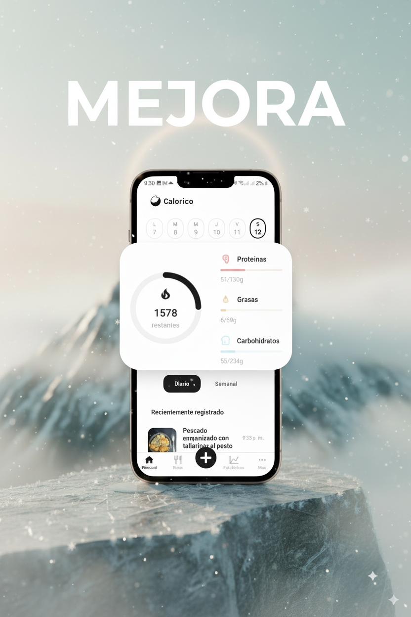 Calorico app interface mostrando análisis nutricional