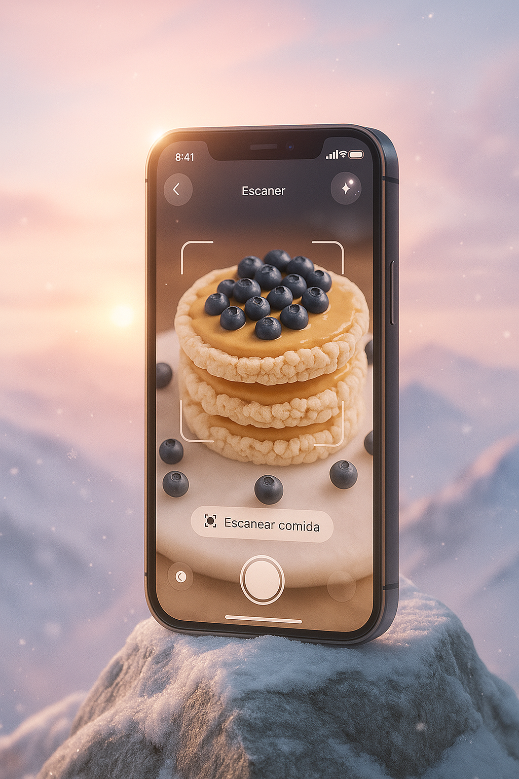 Calorico app interface mostrando reconocimiento de alimentos